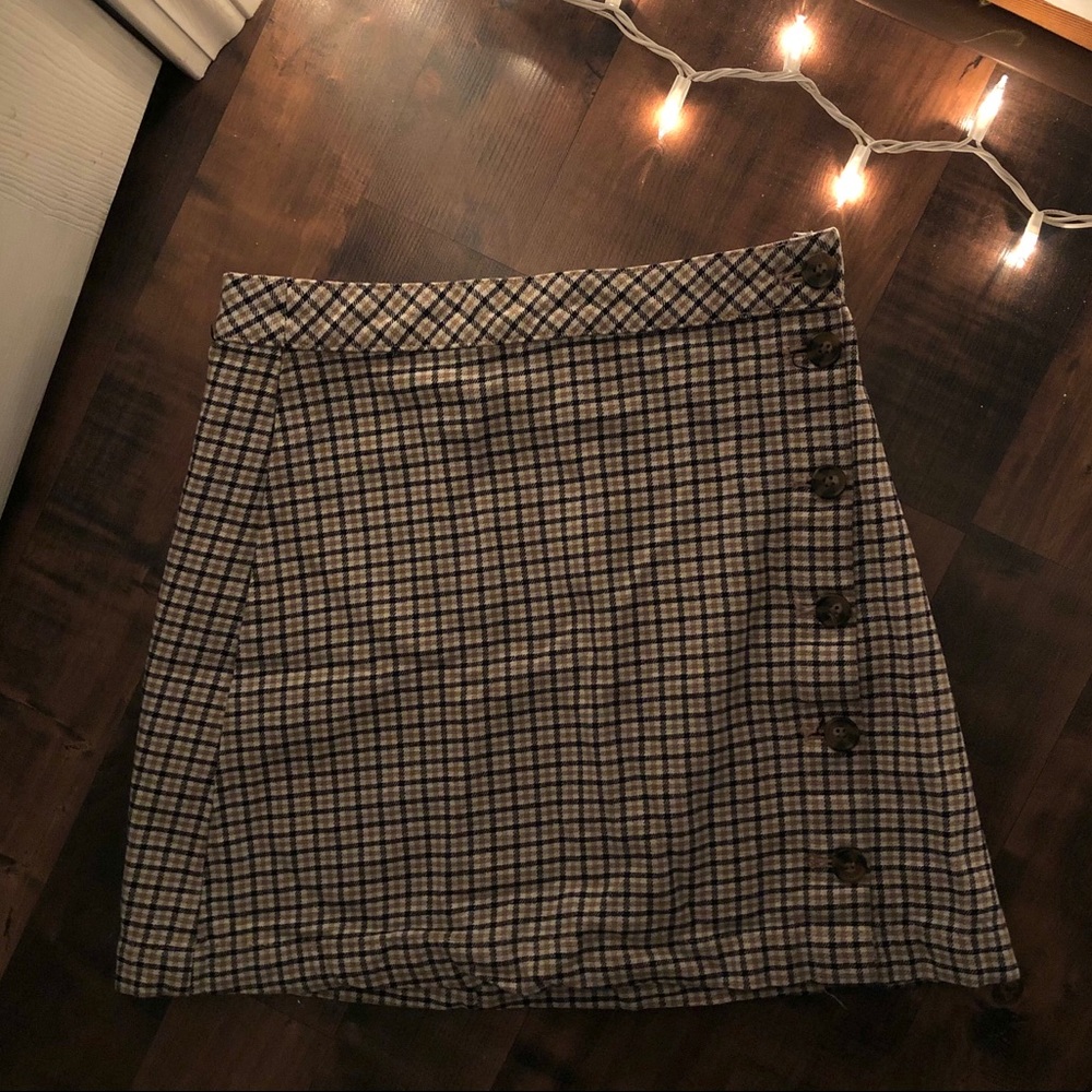 H&M Plaid A-Line Skirt